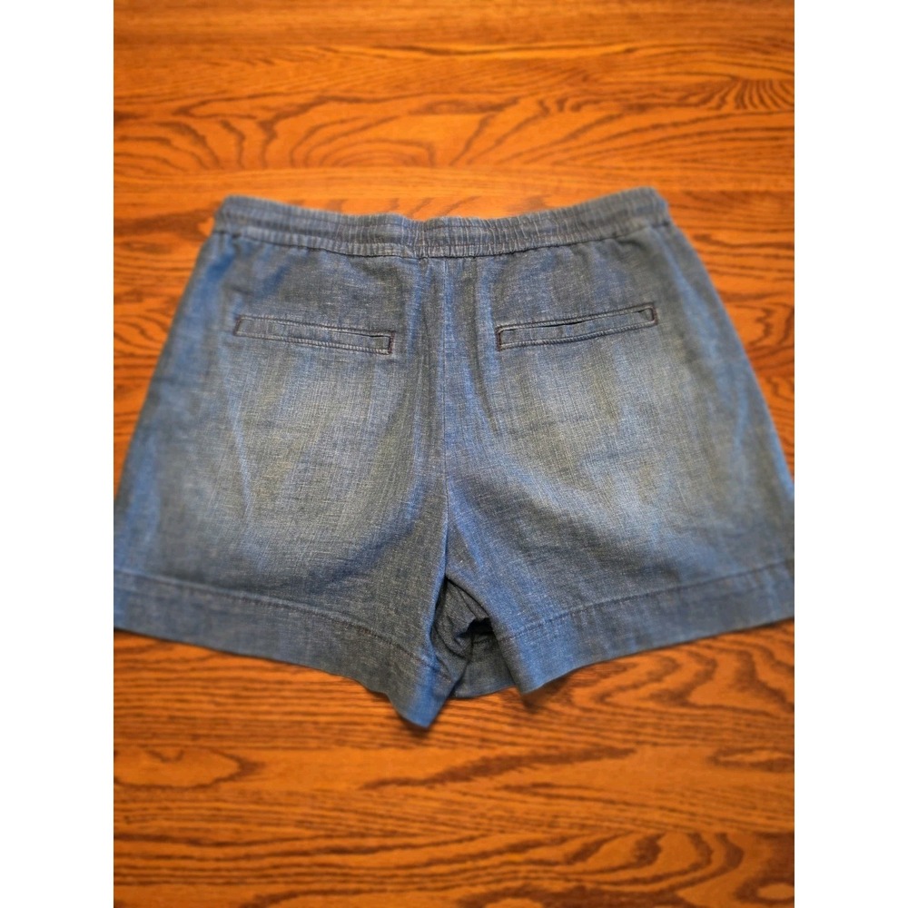 Evereve Cadet Elodie Shorts Womens Medium Chambray‎ Fade Linen Blend Pull-On - Picture 3 of 8